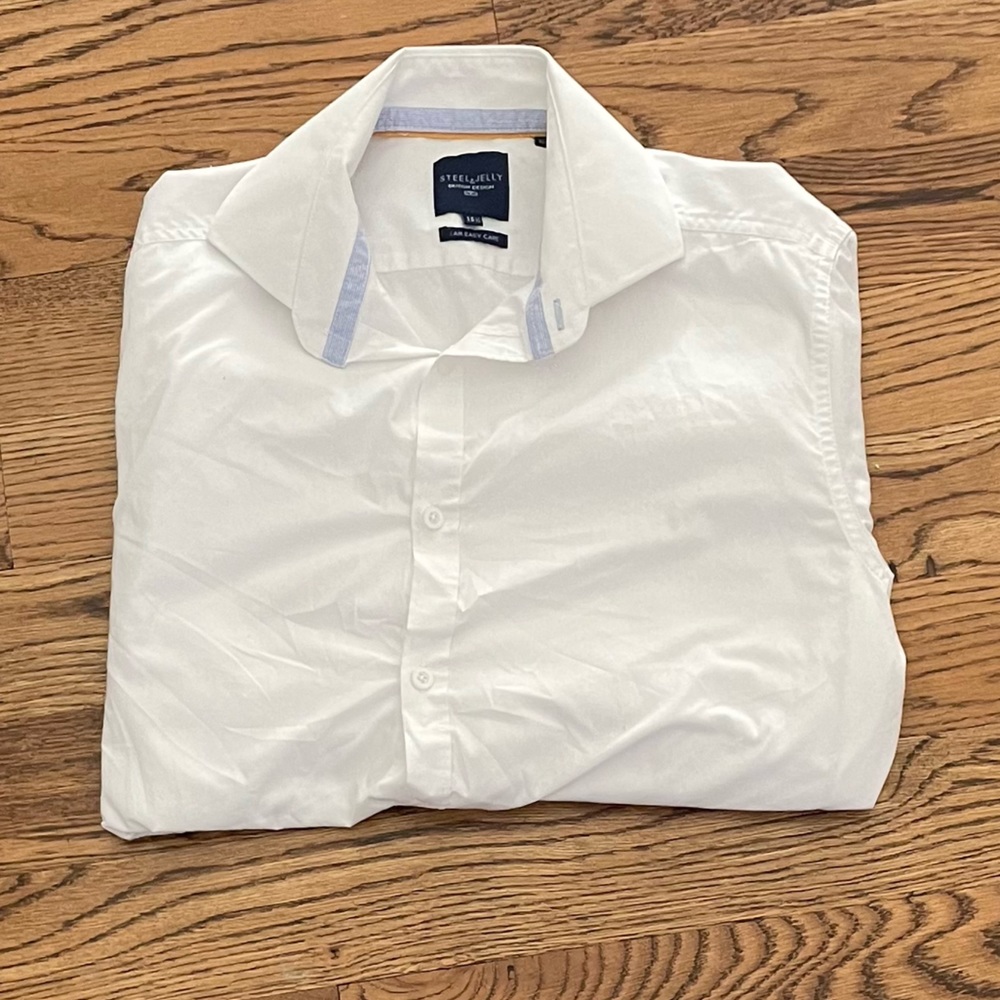 Steel and jelly men’s large button up shirt white